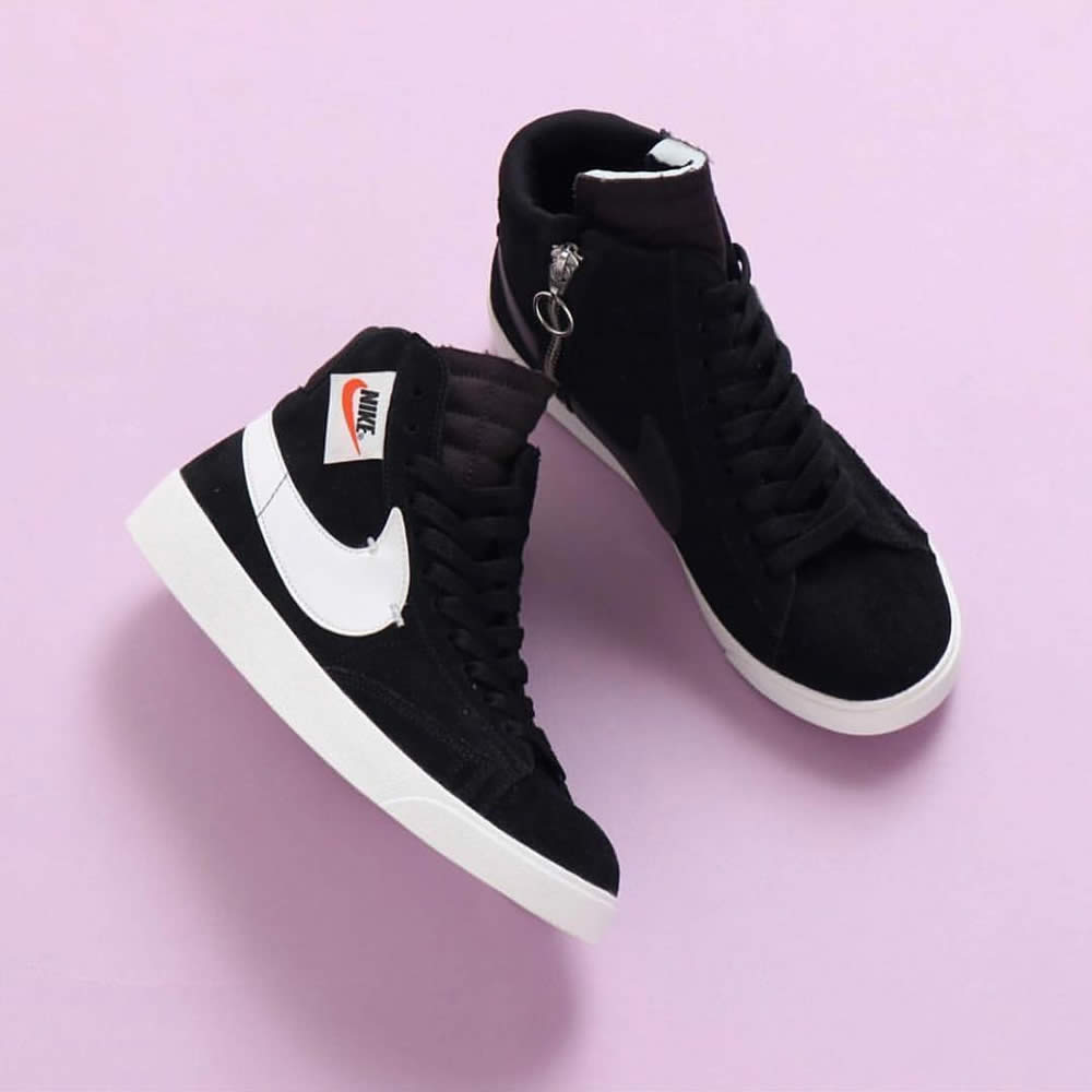 nike blazer mid rebel womens shoe sneaker black white bq4022-001