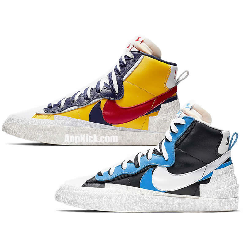 Sacai Nike Blazer Mid Navy Blue Bv0072 001 Yellow Bv0072 700 (1) - newkick.app