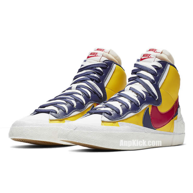 Sacai Nike Blazer Mid Navy Blue Bv0072 001 Yellow Bv0072 700 (2) - newkick.app